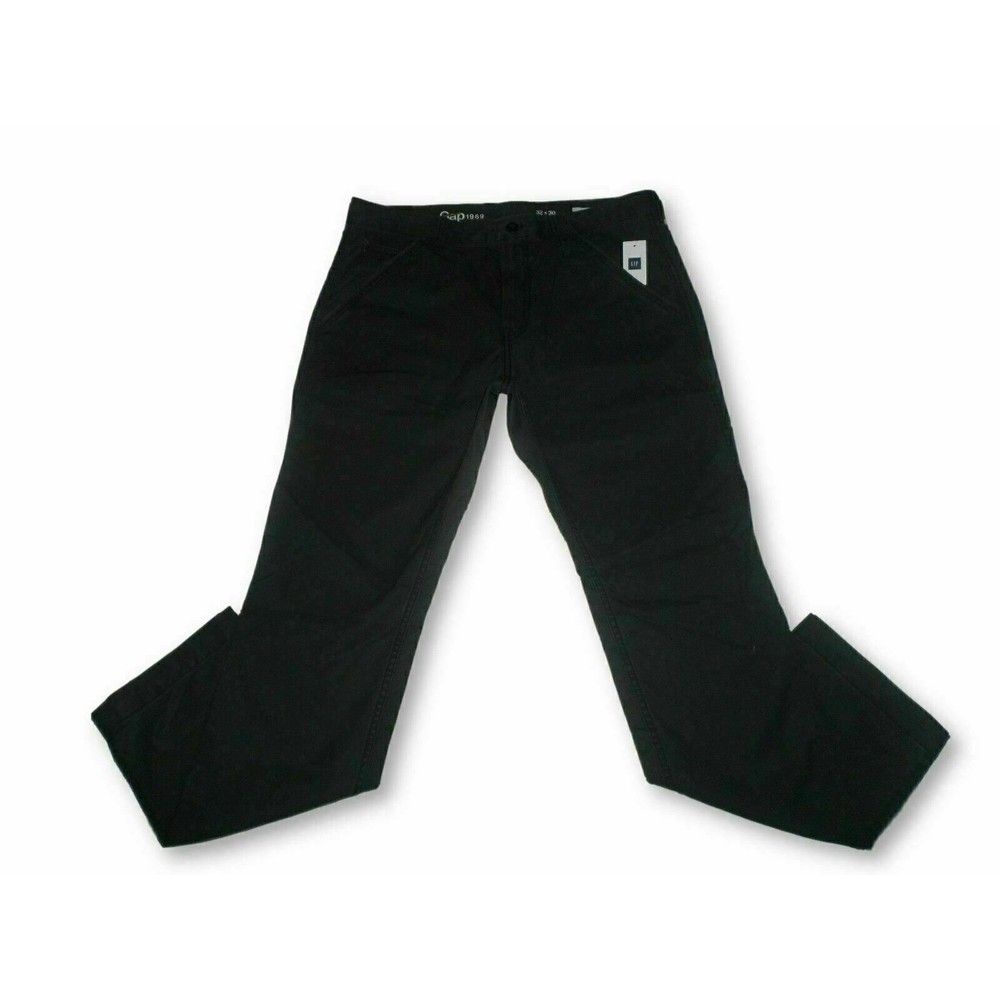GAP CHINO KHAKI SLIM PANTS MENS SIZE 30X32 DARK GREY COLOR ZIP FLY NWT